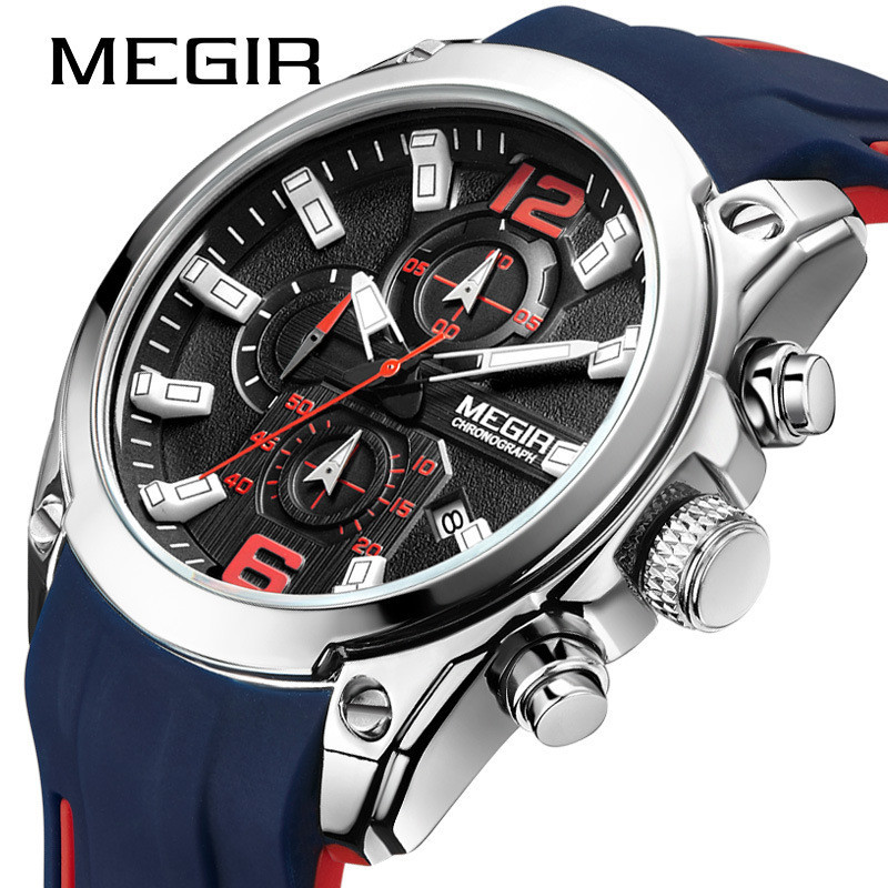 跨境爆款美格爾MEGIR手錶 多功能計時日曆運動watch男士手錶2063
