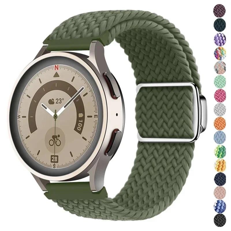 SAMSUNG 20 毫米 22 毫米錶帶兼容三星 Galaxy watch 4 5 6 編織單環手鍊,適用於華為 GT