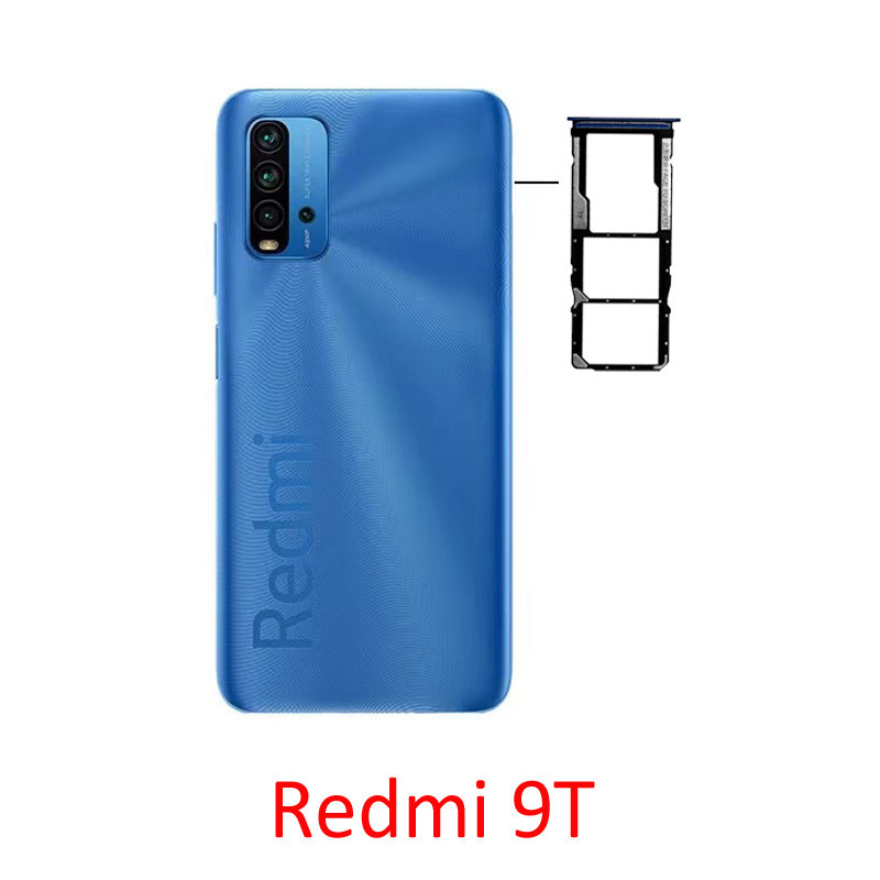 XIAOMI 手機 SIM SD 卡托盤適用於小米 Redmi 9T 原裝全新芯片卡槽支架抽屜部件黑色藍色適用於 Red