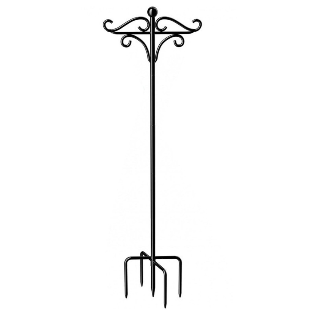用於花園植物籃衣架太陽能燈燈籠桿支架的雙鉤支架堅固的 5 爪底座餵鳥器掛鉤支架