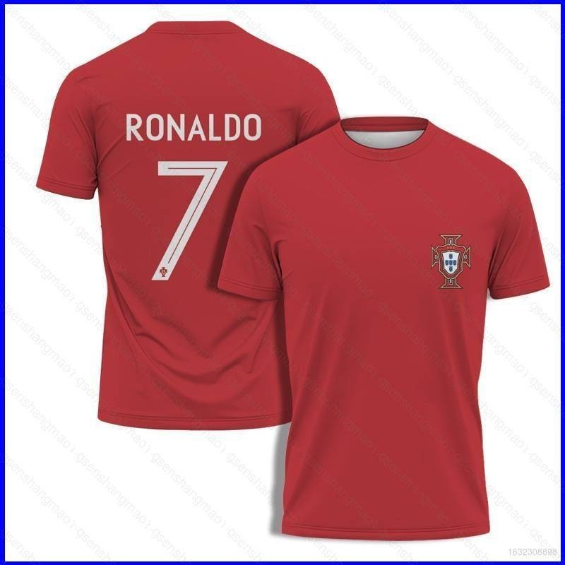 克里斯蒂亞諾·羅納爾多歐洲杯中性上衣足球球衣葡萄牙 T 恤足球球衣加大碼 T 恤禮物 CR7