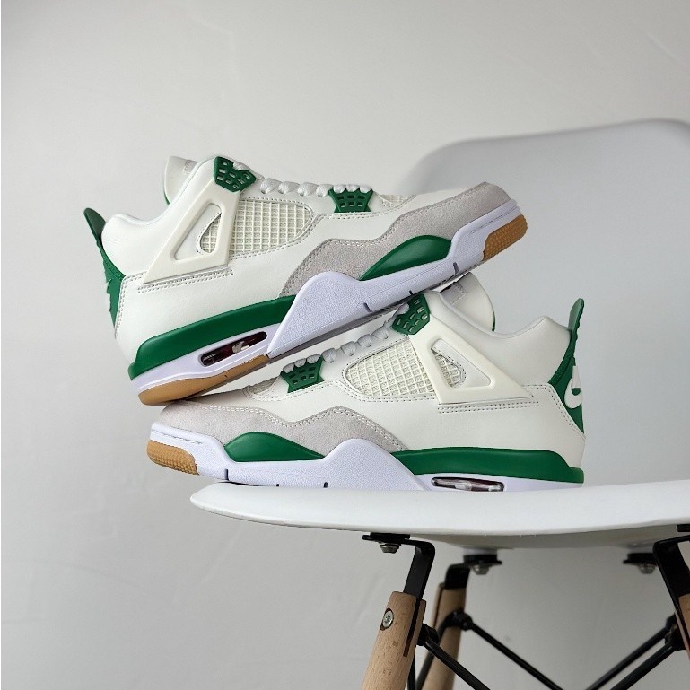 現貨nk Sb x Air Jordan 4“松綠”低幫籃球鞋男女休閒運動鞋綠-WH