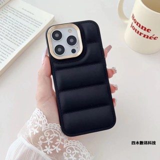 ins簡約 氣墊羽絨服 全包鏡頭 防摔手機殼 適用蘋果 iPhone 15 14 13 12 11 Pro Max保護殼