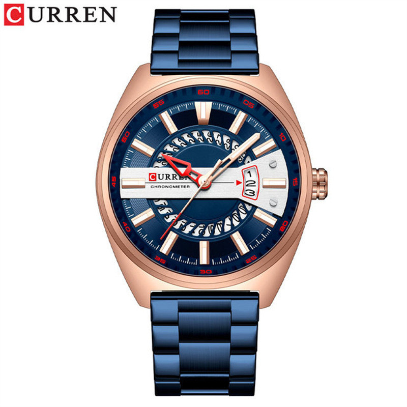 CURREN品牌 8403 日曆 石英 鋼帶 男士手錶