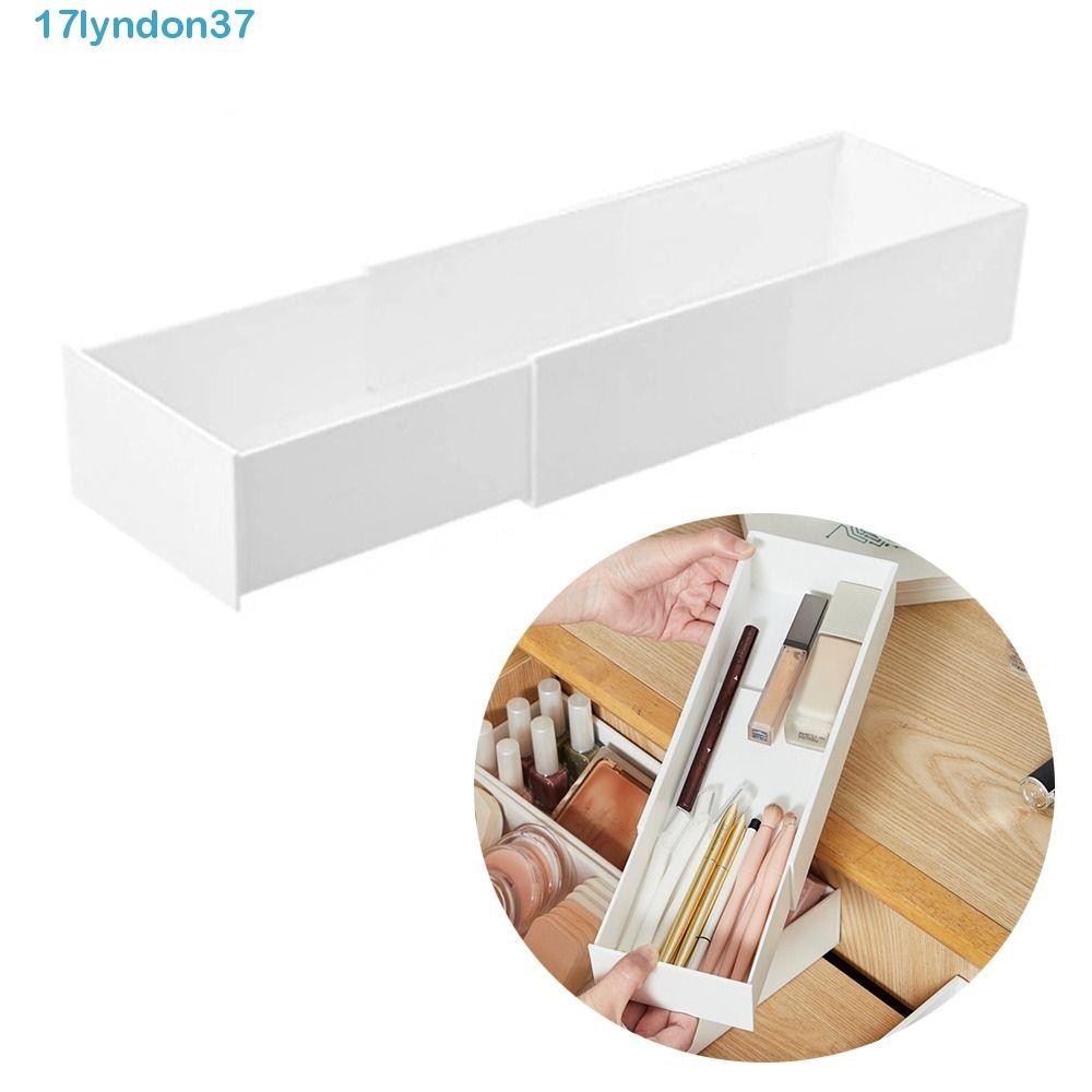 LYNDONB櫥櫃籃子收納器,滑動可擴展可伸縮抽屜分隔器,經久耐用拉出塑料調整化妝品收納盒廚房