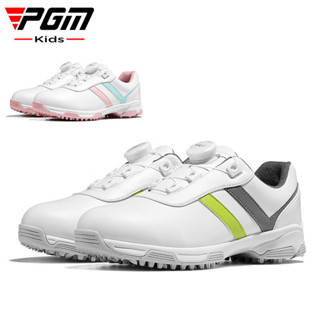 PGM 兒童高爾夫球鞋 青少年運動鞋 旋鈕鞋帶防水防側滑男女童鞋