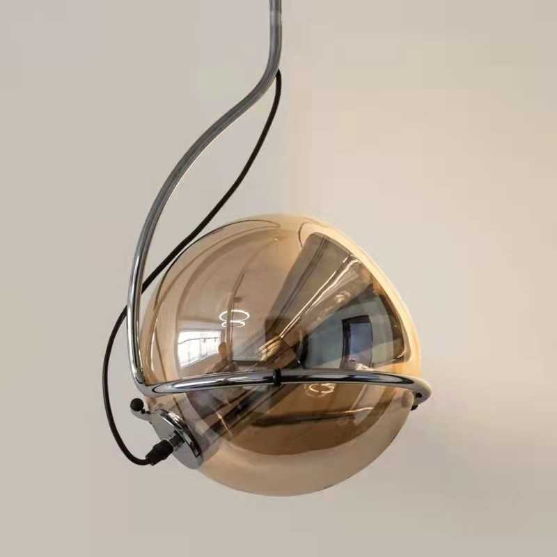 （in stock）美式復古懷舊床頭玻璃燈具法式琥珀創意可移位吊燈設計師款餐廳燈