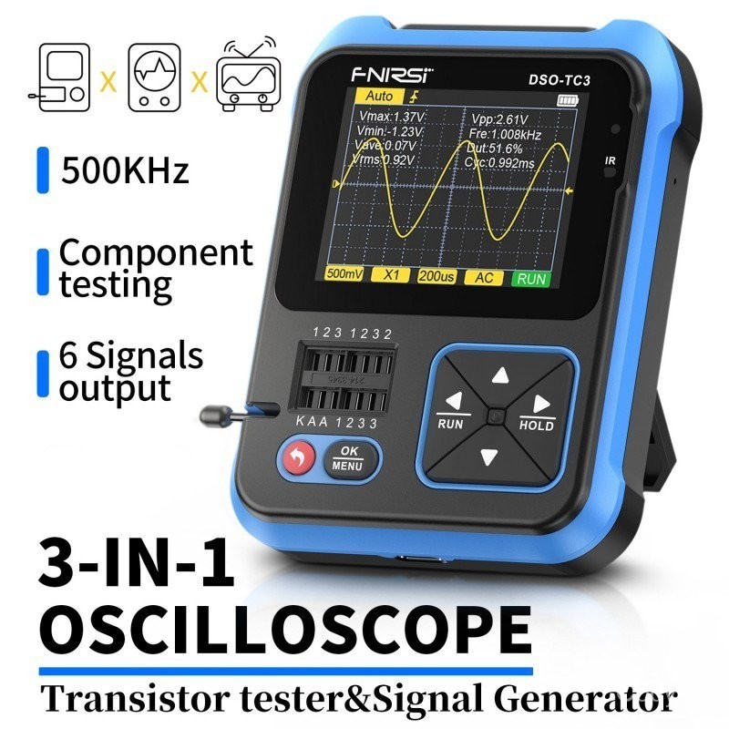 Codyfly   DSO-TC3 3in1数字示波器  數字示波器晶體管測試儀  信號發生器儀表示波器 500KHz