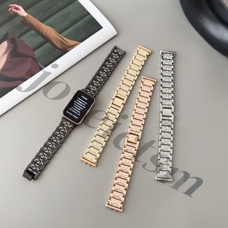 【台灣出貨】三株滿鑽鏈式表帶 三星 Galaxy Fit3 金屬錶帶 三星智慧手環Fit 3 鑲鑽 不鏽鋼錶帶 女士錶帶