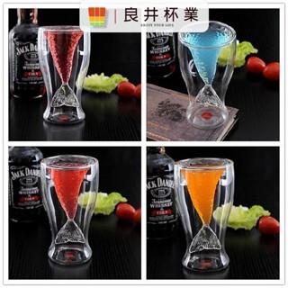 美人魚紅酒杯 雙層高硼矽玻璃杯 雞尾酒杯 果汁冰淇淋杯100ml
