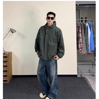【HOT 本舖】男裝 S-3XL 原創美式 機能風衝鋒衣 春秋季新款 寬鬆戶外大碼 夾克外套 風衣 外套