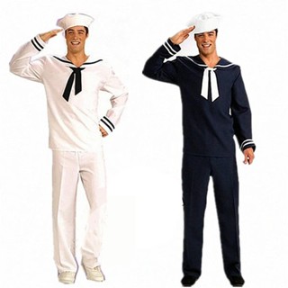 Cosplay 海軍水手服套裝服裝萬聖節成人白色藍色花式裝扮派對舞臺表演制服男童