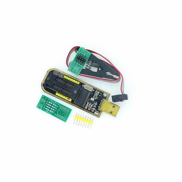 CH341A土豪金編程器USB SOP8測試夾燒錄夾BIOS FLASH 24 25燒錄器