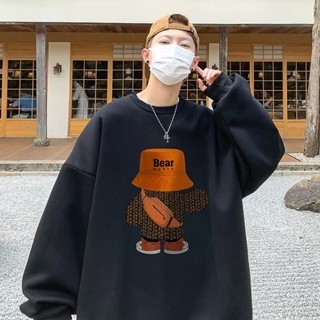 【HOT 本舖】男裝 M-5XL 套頭衛衣 男款 新款 重磅 長袖情侶裝 男士日常 寬鬆套頭 衛衣春秋季衣服