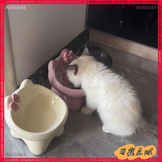 【臺灣熱銷】 貓碗 寵物陶瓷碗 貓咪水碗 飼料碗 狗碗 貓碗架 高腳貓糧碗 護頸碗 斜口碗 陶瓷碗 寵物碗 貓碗