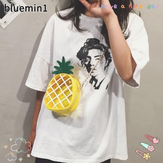 BLUEMIN1單肩斜挎包,PVC果凍透明斜挎包,時尚鐳射菠蘿簡單小手提包婦女