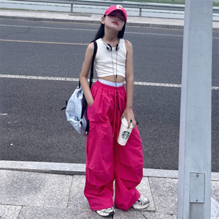 【臺灣出貨】免運兒童演出服女童爵士舞超酷拽姐套裝短款上衣褲子嘻哈寬鬆辣妹裝潮