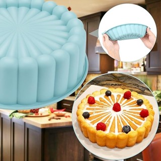 【現貨】8寸矽膠圓形蛋糕模具不粘夏洛特蛋糕盤海綿法蘭模具草莓酥餅烤盤廚房矽膠模具