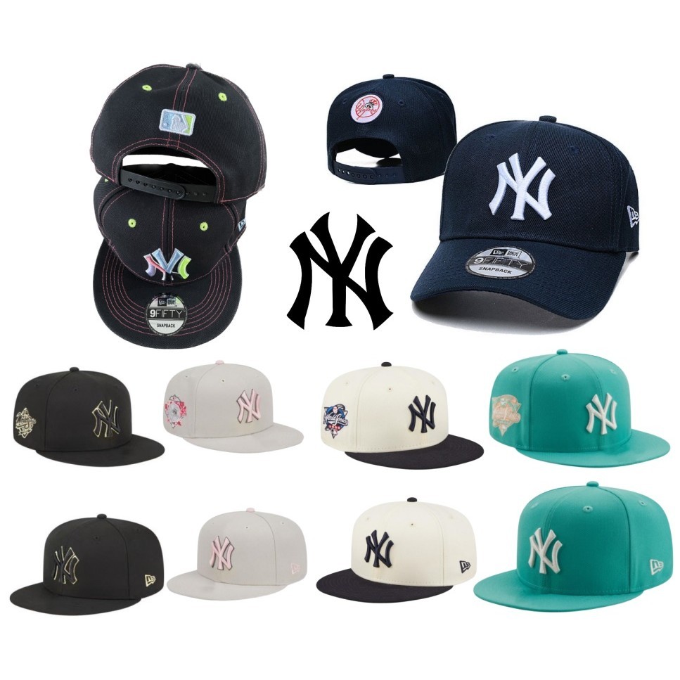 MLB 美國職業棒球大聯盟紐約洋基隊新款中性鴨舌帽球迷丟失嘻哈彩色可調節棉質棒球帽