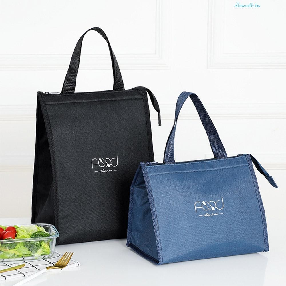 WMES午餐袋海軍藍可擕式食品儲藏箱隔熱的手動拉鍊手提包野餐包
