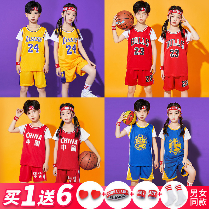 兒童籃球服套裝男童科比球衣女孩幼兒園小學生比賽訓練運動服訂製wtt2024421
