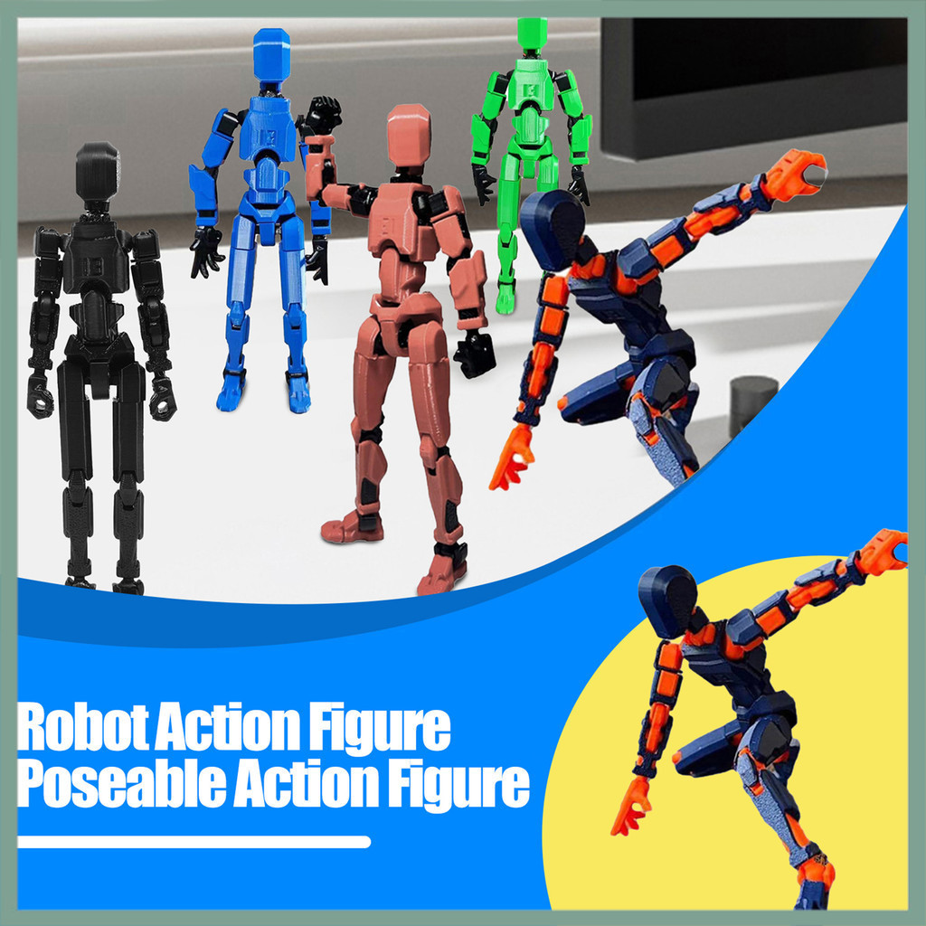 【Wx】3D打印機器人可動人偶多關節機器人模型可動關節公仔桌面裝飾擺件兒童成人禮物