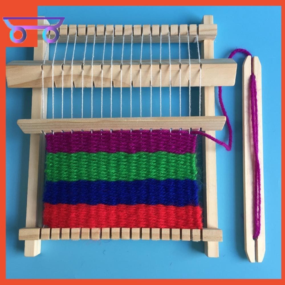 [littlestars.tw] 科技小製作兒童織布機diy手工毛線編織機益智木製玩具 毛線顏色隨機