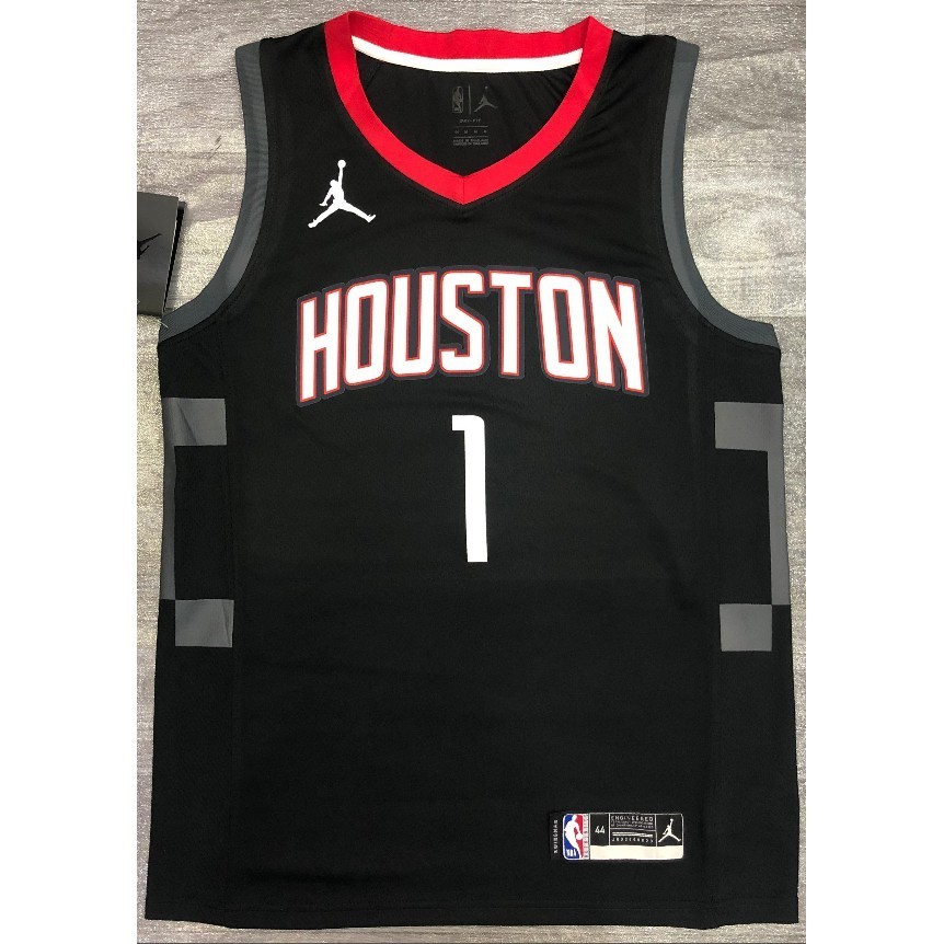 熱賣球衣 McGRADY 休斯頓火箭隊 1 號 NBA 球衣 2021 賽季喬丹標誌黑色籃球球衣