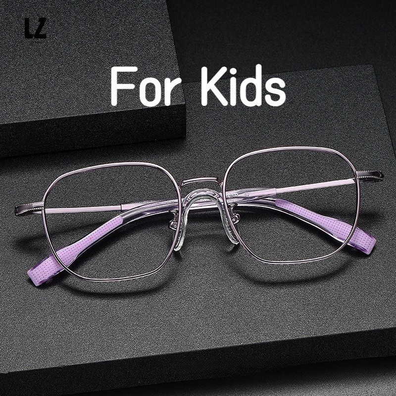 【LZ鈦眼鏡】兒童鏡框 純鈦眼鏡架 青少年眼鏡框80940 復古尚方形全框眼鏡 純鈦眼鏡 可配近視眼鏡架