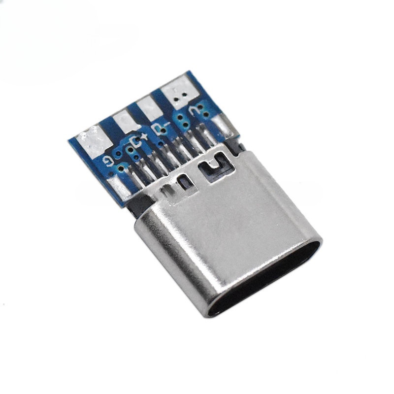 TYPE-C 14P帶板母座 4個焊點數據款USB帶PCB測試板正反雙面插接口