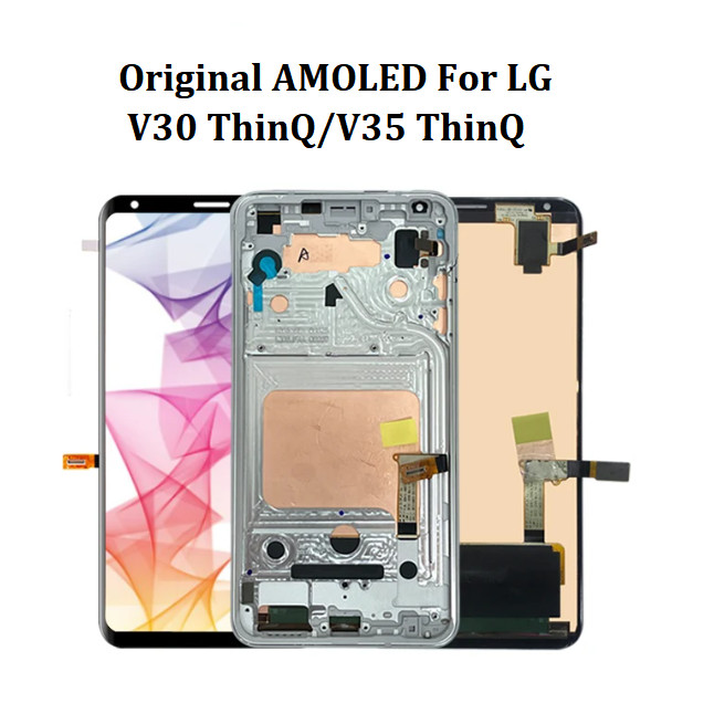 原裝帶框架用於 LG V30 V35 ThinQ 液晶顯示器帶觸摸屏玻璃面板組件