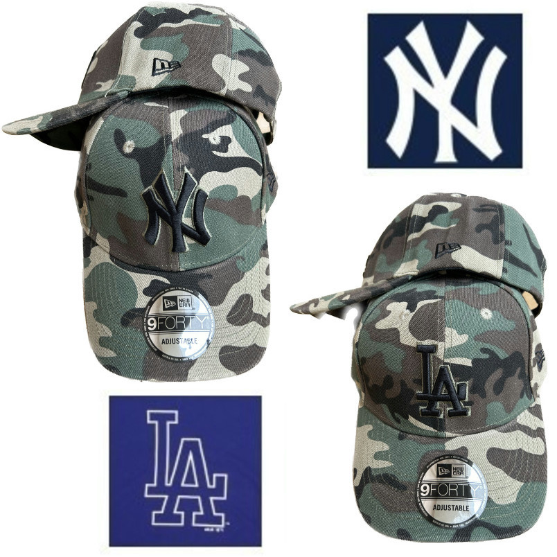 New Era New York Yankees Los Angeles Dodgers 刺繡棒球帽可調節尺寸平檐帽男女