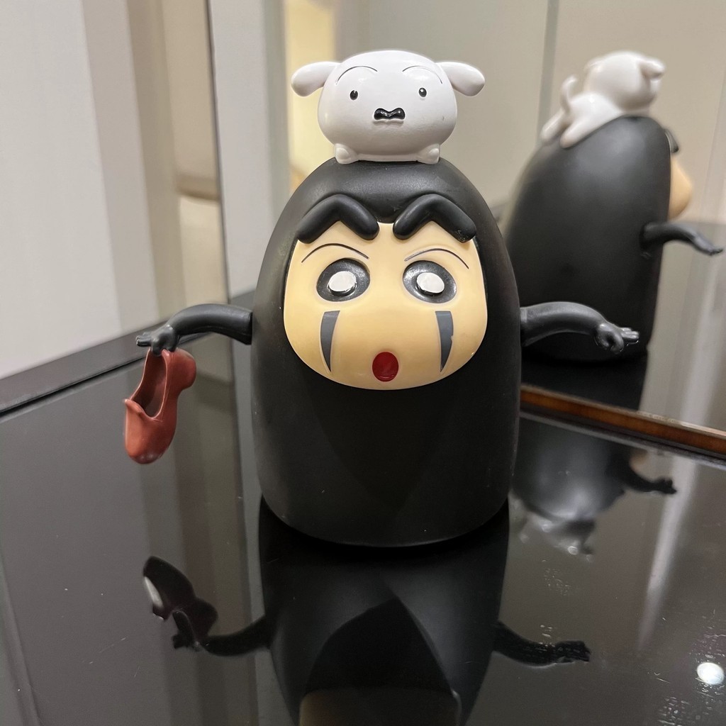 蠟筆小新模型 GK 雕像 No Face Man Shin-Chan Shinnosuke 和小白收集模型飾品玩具