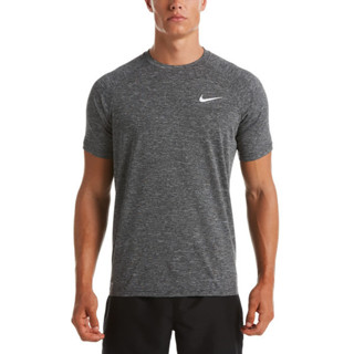 Nike Heather 男 短袖 上衣 T恤 防曬衣 抗UV 運動 訓練 慢跑 麻灰 [NESSA589-001]