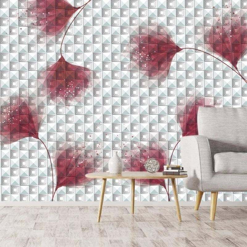 定制幾何花卉3d牆紙電視沙發背景牆客廳臥室裝飾即剝即貼牆紙壁畫貼紙