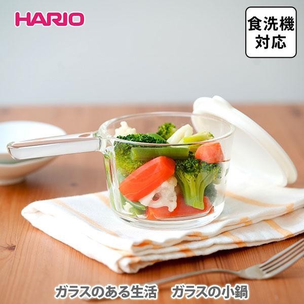 【東京速購】日本製 Hario 玻璃單柄鍋 耐熱 透明鍋 附蓋 微波爐 烤箱 牛奶鍋 GKN-300