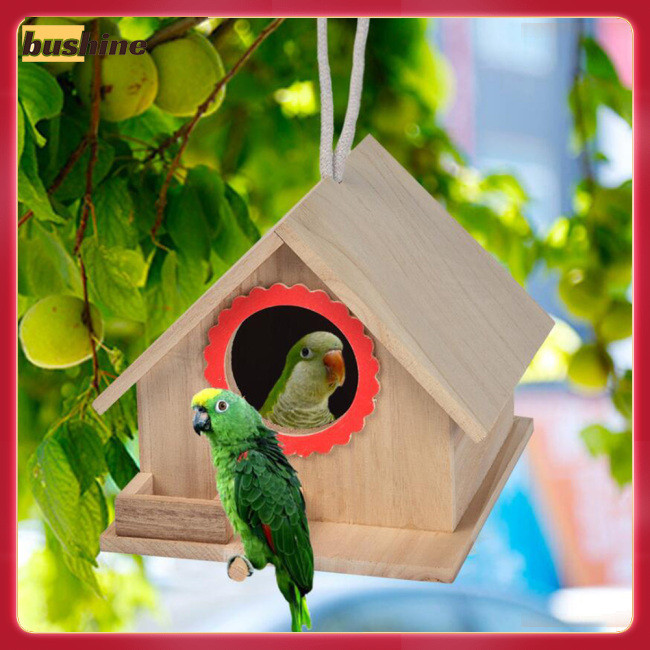 武神木製鳥舍小型戶外花園鸚鵡鳥巢木製鳥屋鳥籠寵物用品