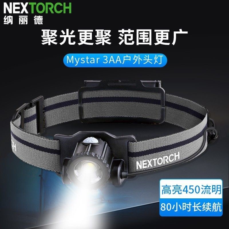 【軍警＆露營裝備專賣】Nextorch MyStar 3AA 戶外頭燈~~360°旋轉調焦╳可電池替換