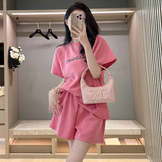 現貨 專櫃優品質推薦 女生衣著 短袖上衣短褲兩件式套裝 新款韓版學生跑步服兩件套