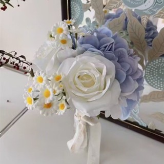 特價仿真花婚禮手捧花結婚花束保溼手感假花婚紗攝影新娘領證伴娘捧花香皂花 仿真花 生日禮物 情人節 交換禮物
