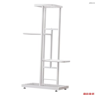 室內落捷運藝四層5盆花架戶我陽臺綠植多肉四層花架 白色 H915-1【包裝隨機】