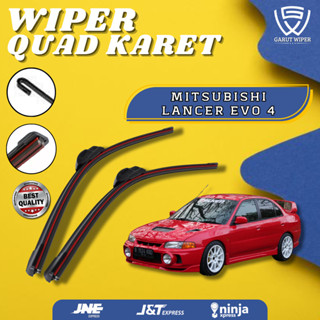 MITSUBISHI 三菱 Lancer Evo 4 無框 4 四刃汽車前擋風玻璃雨刷 4 橡膠 1 套左右