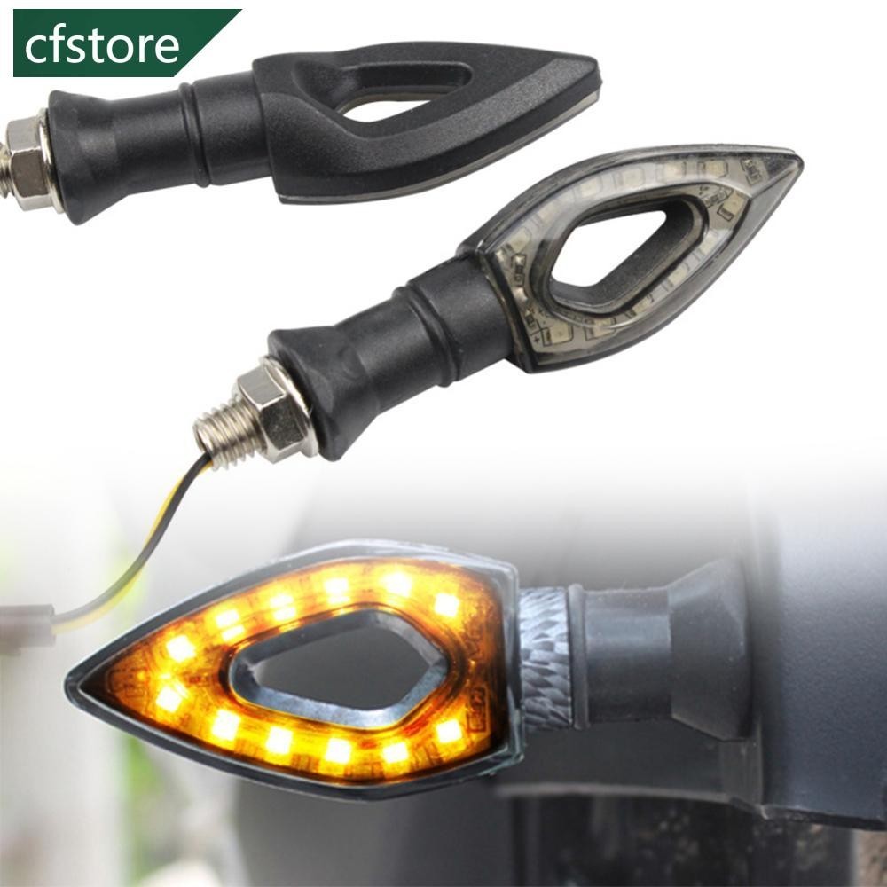 Cfstore 2 件通用摩托車心形 12LED 轉向信號燈短轉向信號燈指示燈閃爍器閃光燈琥珀色 N4Z6
