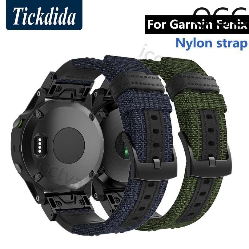 Garmin Fenix 7X 7 Fenix 6X Pro 5X Plus 帆布編織手腕手鍊錶帶的尼龍皮革錶帶, 適用