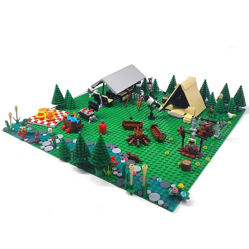露營MOC積木兼容樂高顆粒帳篷篝火燒烤野營奇奇怪怪玩意玩具積木