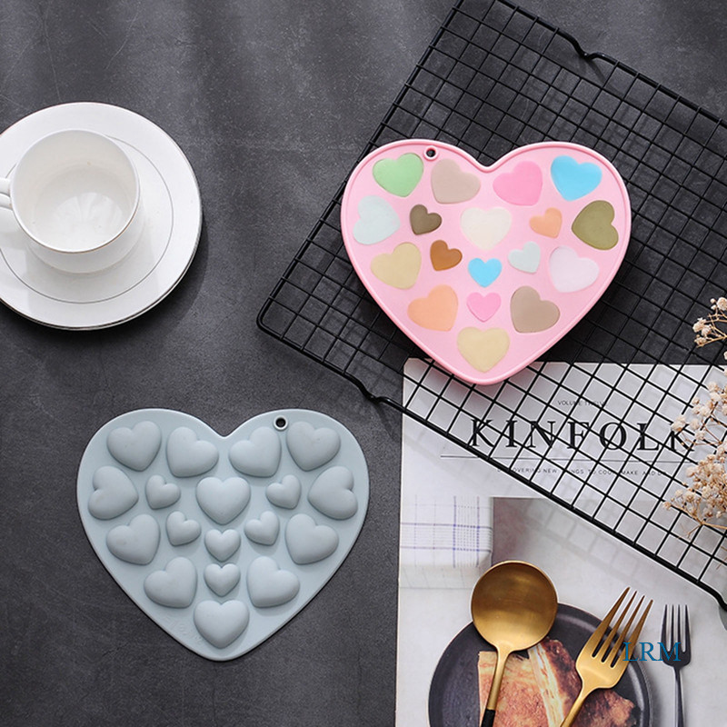 Lrm軟矽膠模具模具愛心模具模具10槽冰模具餅乾巧克力糖果模具烘焙模具