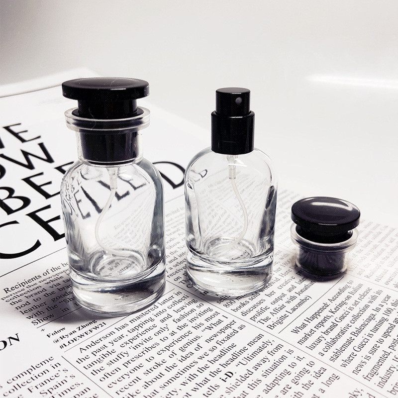 30ml圓形香水噴霧瓶透明厚玻璃瓶空容器旅行樣品