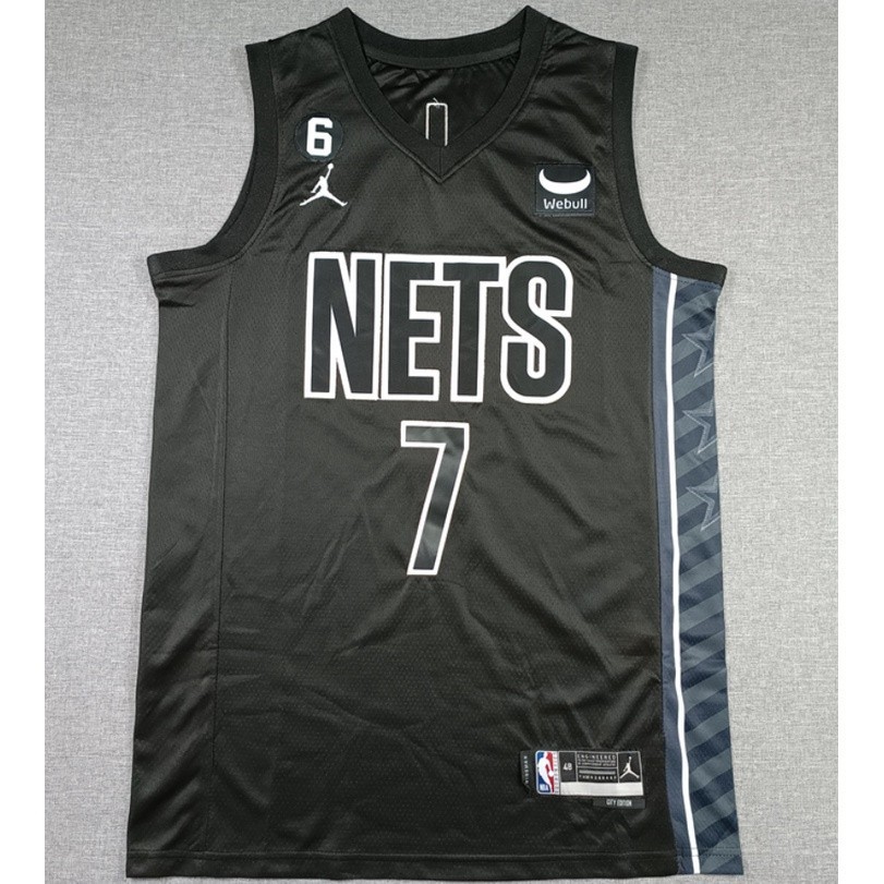 2023新賽季NBA男子佈魯剋林籃網7凱文杜蘭特刺繡黑色籃球衫