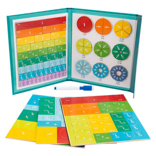 小斑馬磁性分數盤 成品分母磁力加減運算 法小學三年級玩具 數學啟蒙教具