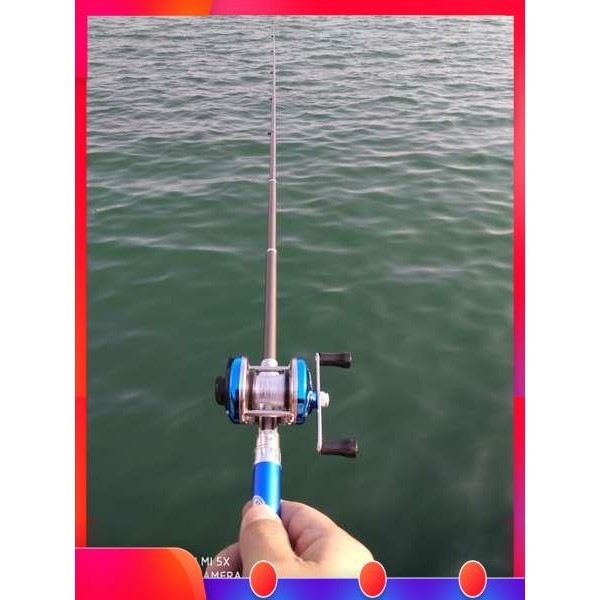 龍蝦竿 釣蝦竿 新款鋼筆竿 金屬鼓紡車輪可拋釣迷你釣魚竿1米1.4米1.6冰釣小海桿